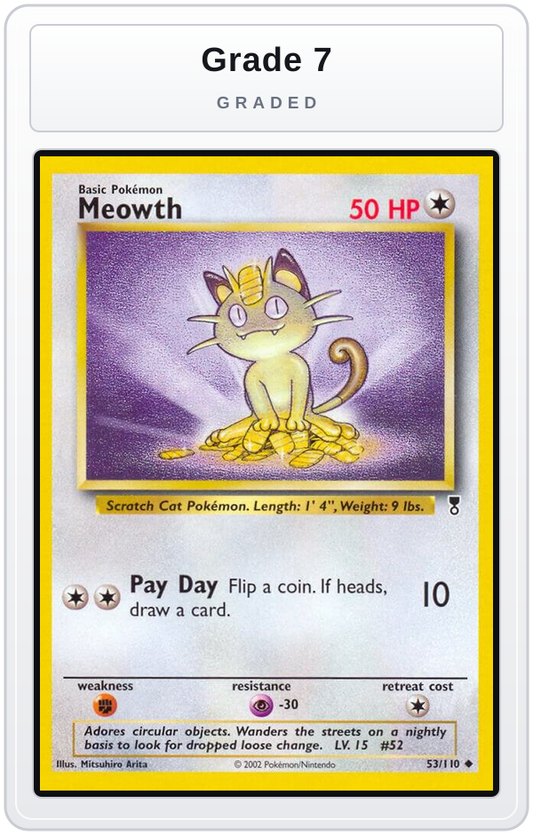Graded - Meowth — Grade 7 graded overlay