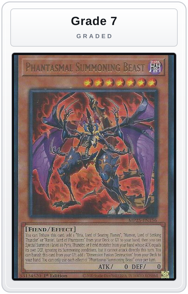 Graded - Phantasmal Summoning Beast — Grade 7 graded overlay