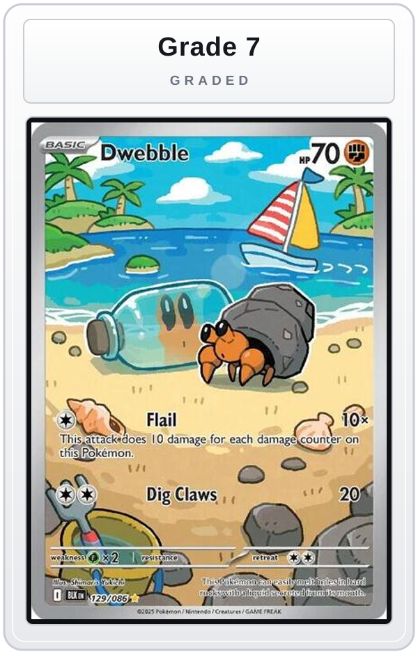 Graded - Dwebble - 129/086 — Grade 7 graded overlay