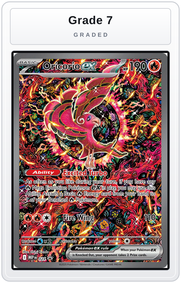 Graded - Oricorio ex - 024 — Grade 7 graded overlay