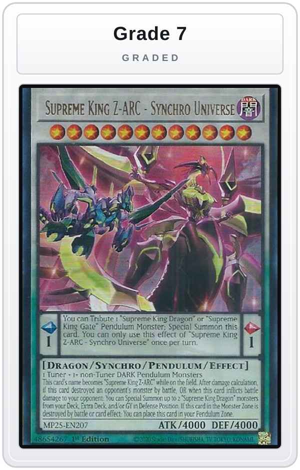 Graded - Supreme King Z-ARC - Synchro Universe — Grade 7 graded overlay