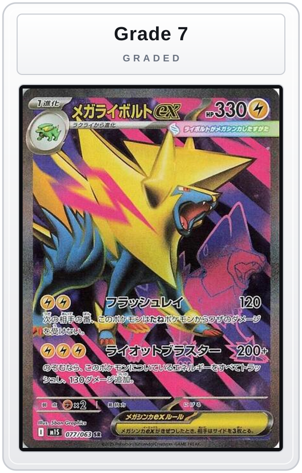 Graded - Mega Manectric ex - 077/063 — Grade 7 graded overlay
