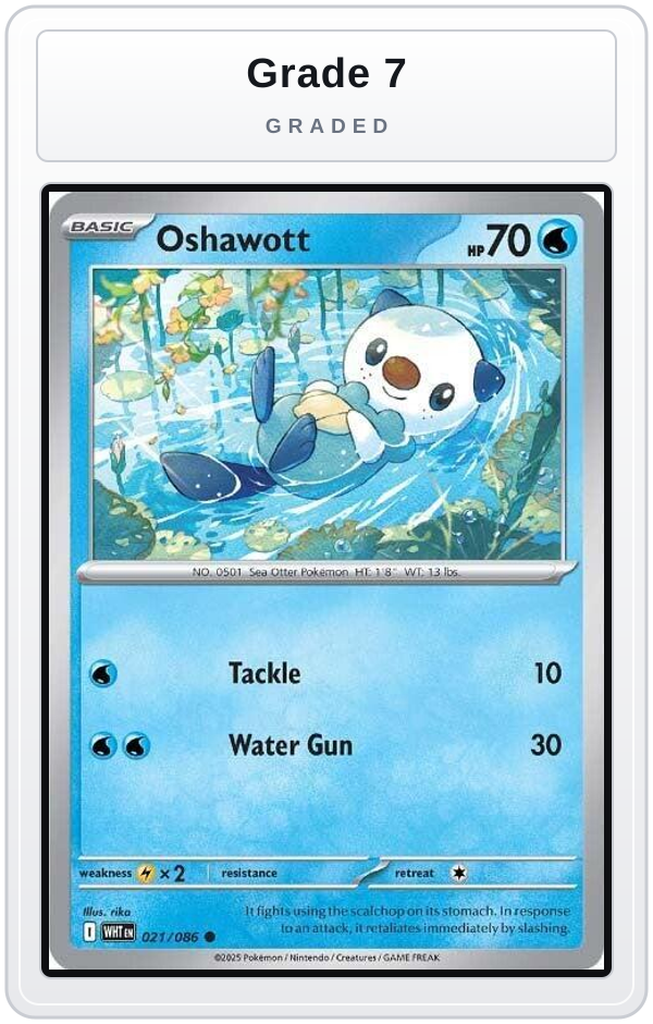 Graded - Oshawott — Grade 7 graded overlay
