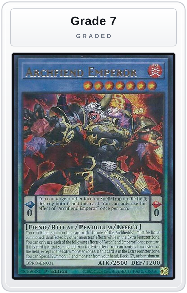 Graded - Archfiend Emperor — Grade 7 graded overlay