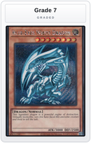 Graded - Blue-Eyes White Dragon (Secret Rare) — Grade 7 graded overlay