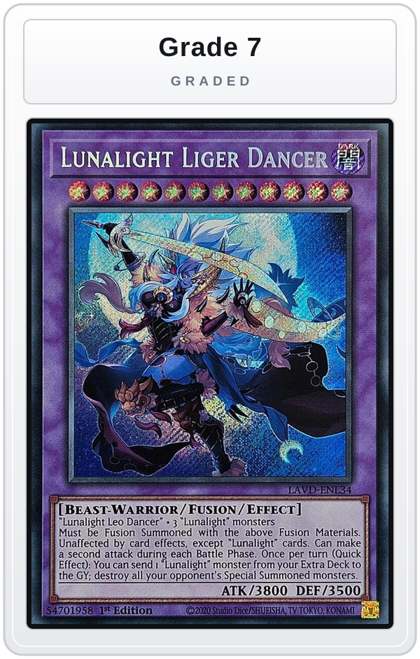 Graded - Lunalight Liger Dancer (Secret Rare) — Grade 7 graded overlay