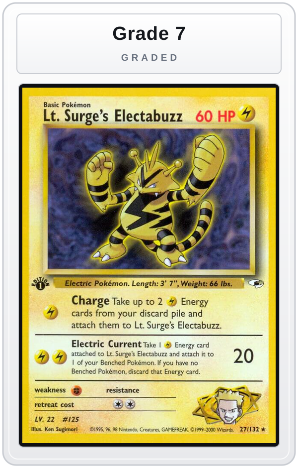 Graded - Lt. Surge's Electabuzz (27) — Grade 7 graded overlay