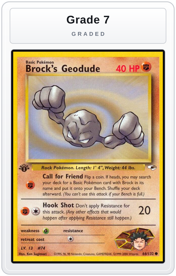 Graded - Brock's Geodude (66) — Grade 7 graded overlay
