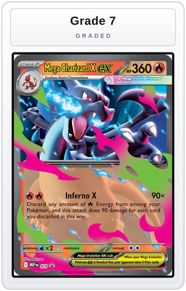 Graded - Mega Charizard X ex - 029 — Grade 7 graded overlay