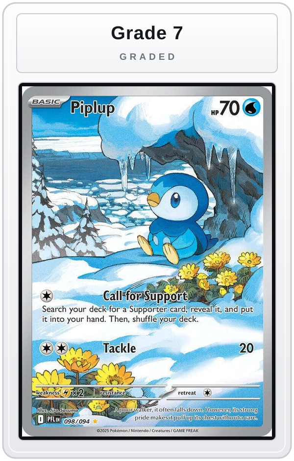 Graded - Piplup - 098/094 — Grade 7 graded overlay