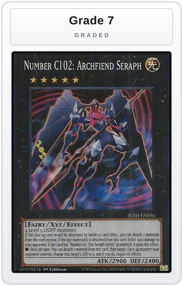 Graded - Number C102: Archfiend Seraph — Grade 7 graded overlay
