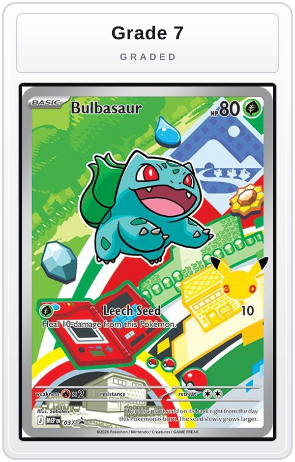 Graded - Bulbasaur - 037 — Grade 7 graded overlay