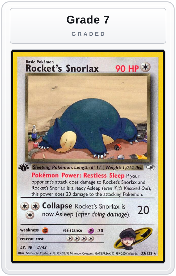 Graded - Rocket's Snorlax — Grade 7 graded overlay