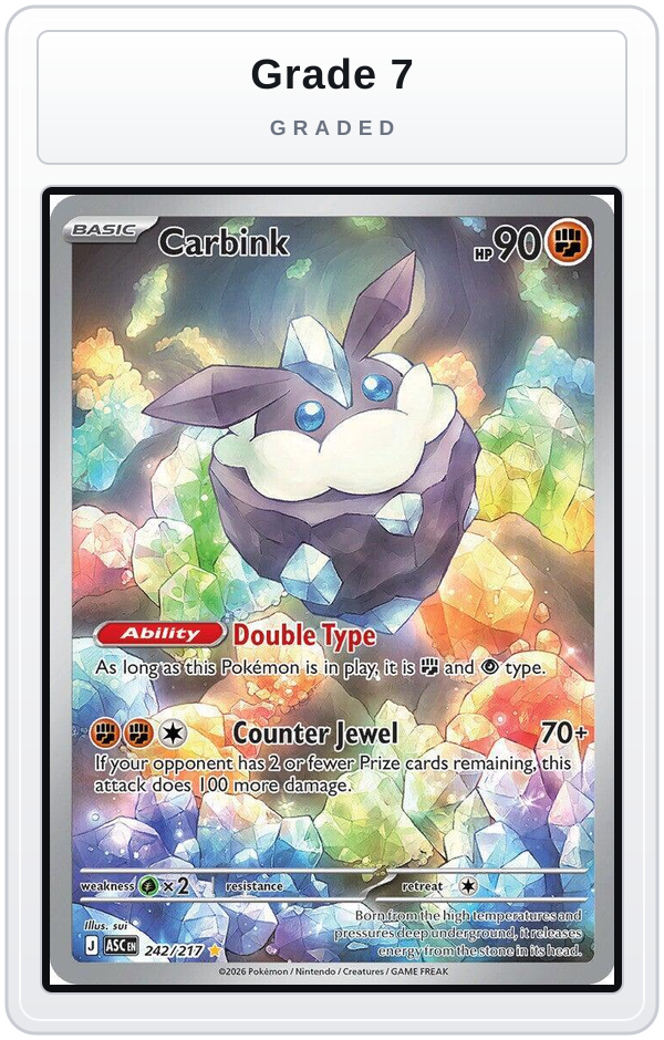 Graded - Carbink - 242/217 — Grade 7 graded overlay