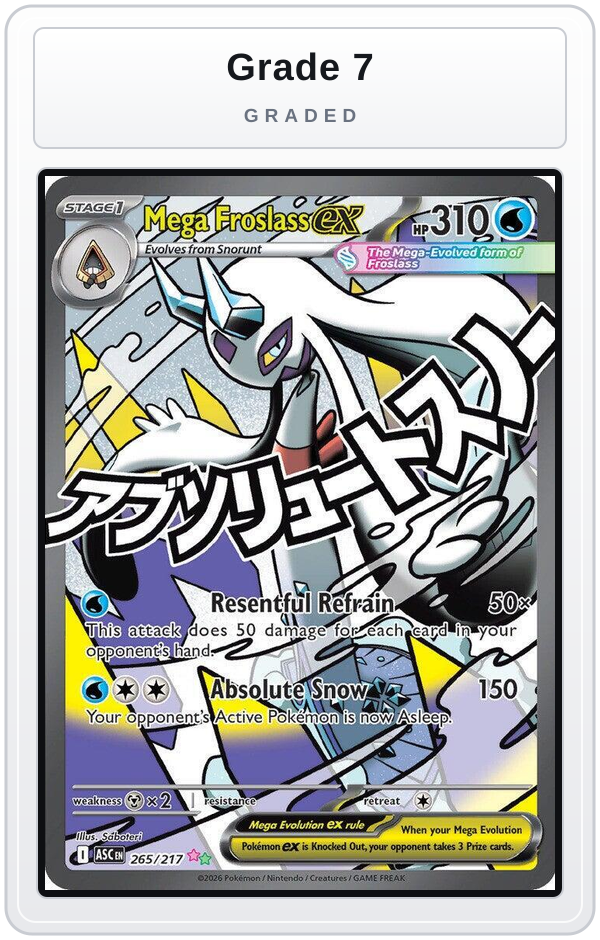 Graded - Mega Froslass ex - 265/217 — Grade 7 graded overlay