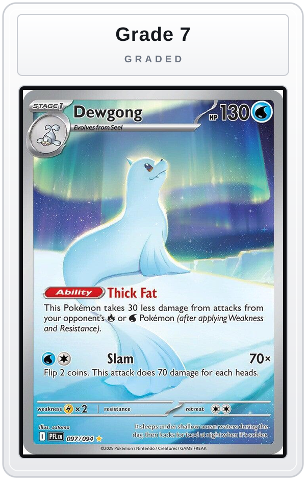 Graded - Dewgong - 097/094 — Grade 7 graded overlay