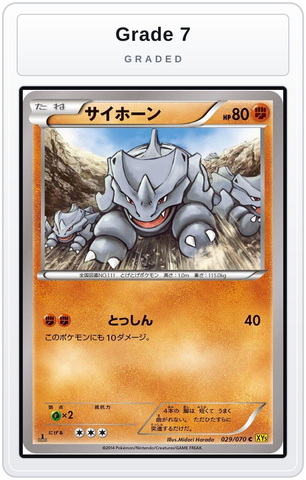 Graded - Rhyhorn - 029/070 — Grade 7 graded overlay