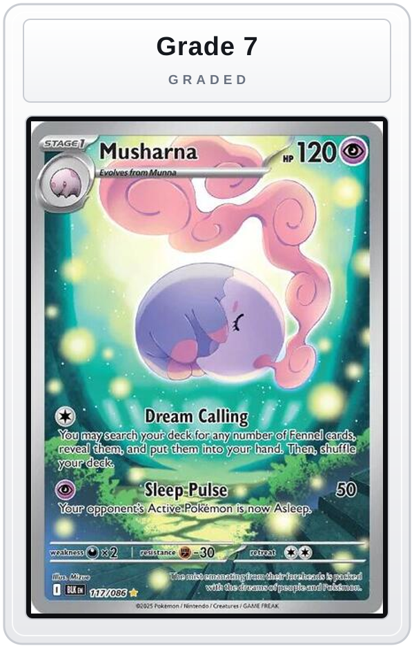 Graded - Musharna - 117/086 — Grade 7 graded overlay