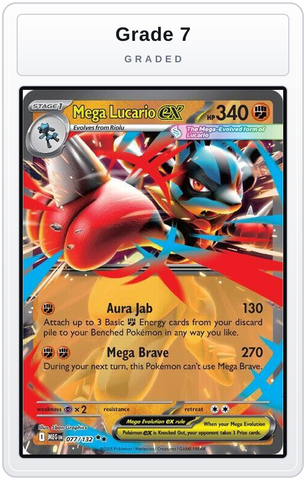 Graded - Mega Lucario ex - 077/132 — Grade 7 graded overlay