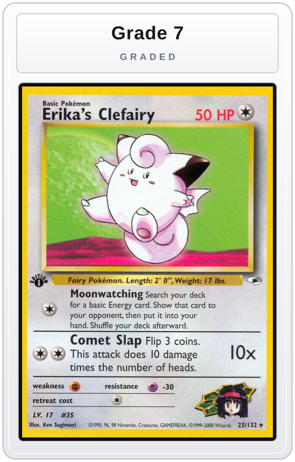 Graded - Erika's Clefairy — Grade 7 graded overlay