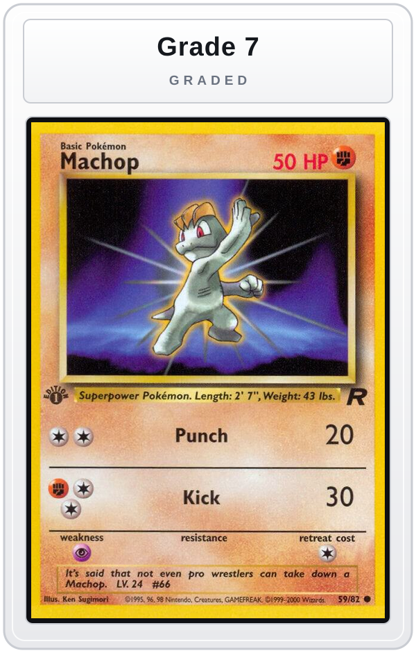 Graded - Machop — Grade 7 graded overlay