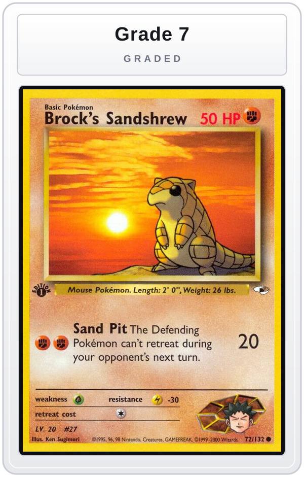 Graded - Brock's Sandshrew (72) — Grade 7 graded overlay