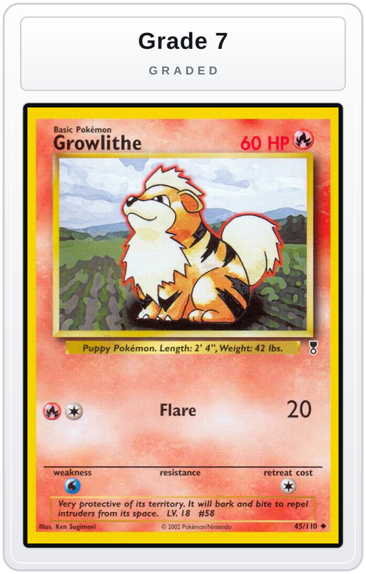 Graded - Growlithe — Grade 7 graded overlay