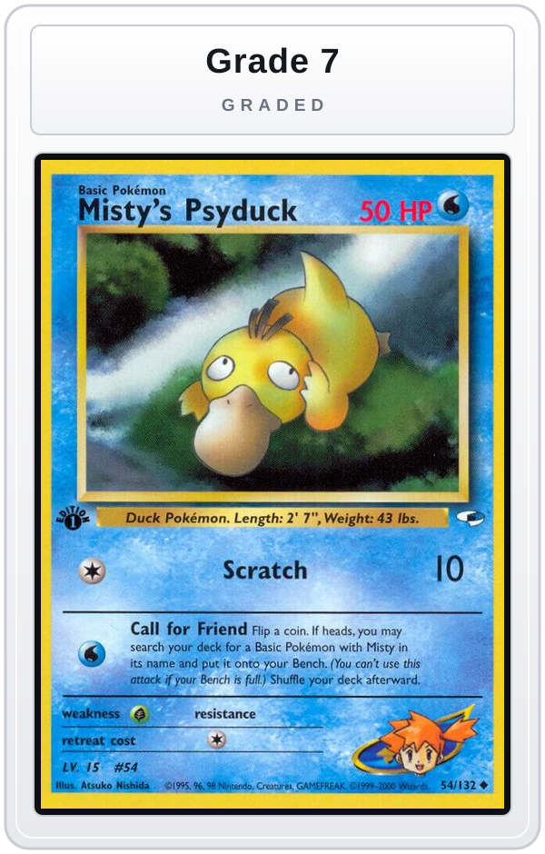 Graded - Misty's Psyduck — Grade 7 graded overlay