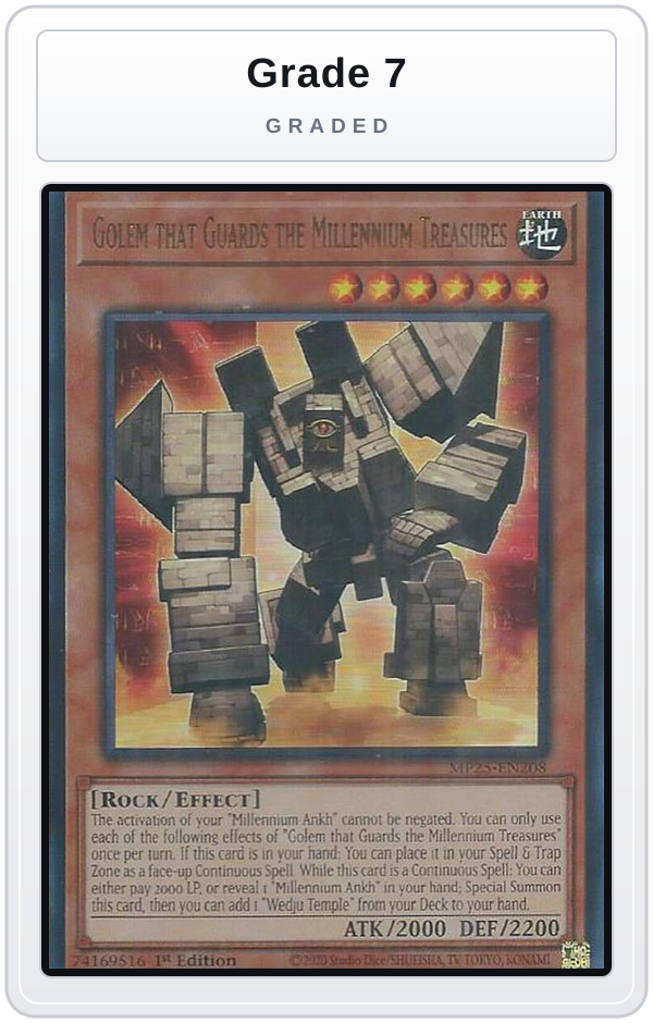 Graded - Golem that Guards the Millennium Treasures — Grade 7 graded overlay