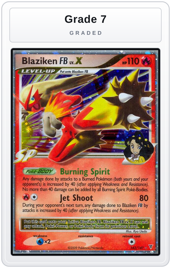 Graded - Blaziken FB Lv.X — Grade 7 graded overlay