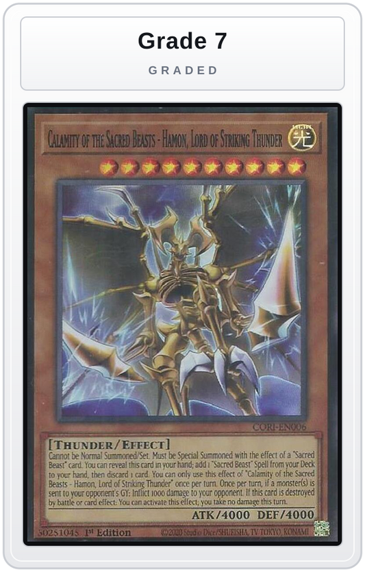Graded - Calamity of the Sacred Beasts - Hamon, Lord of Striking Thunder — Grade 7 graded overlay