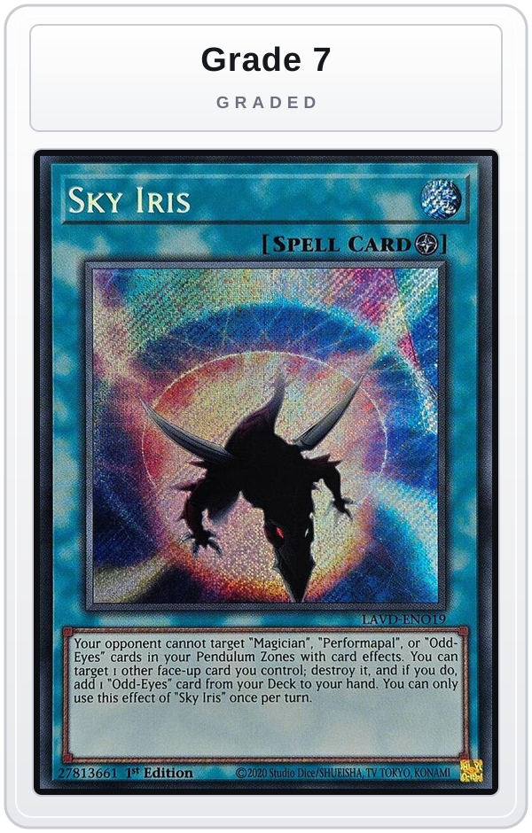 Graded - Sky Iris (Secret Rare) — Grade 7 graded overlay