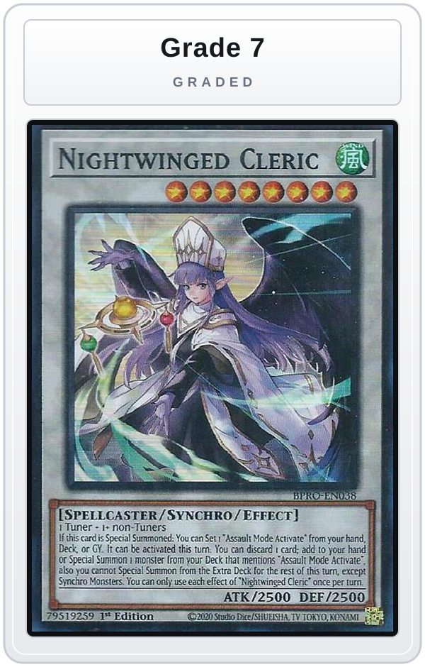 Graded - Nightwinged Cleric — Grade 7 graded overlay