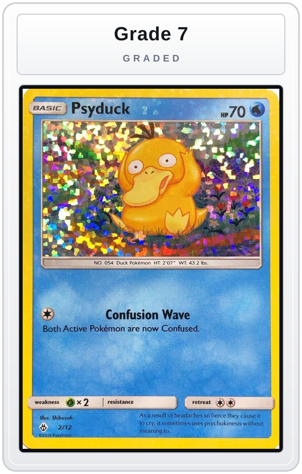 Graded - Psyduck - 2/12 — Grade 7 graded overlay