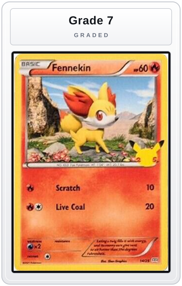 Graded - Fennekin - 14/25 — Grade 7 graded overlay