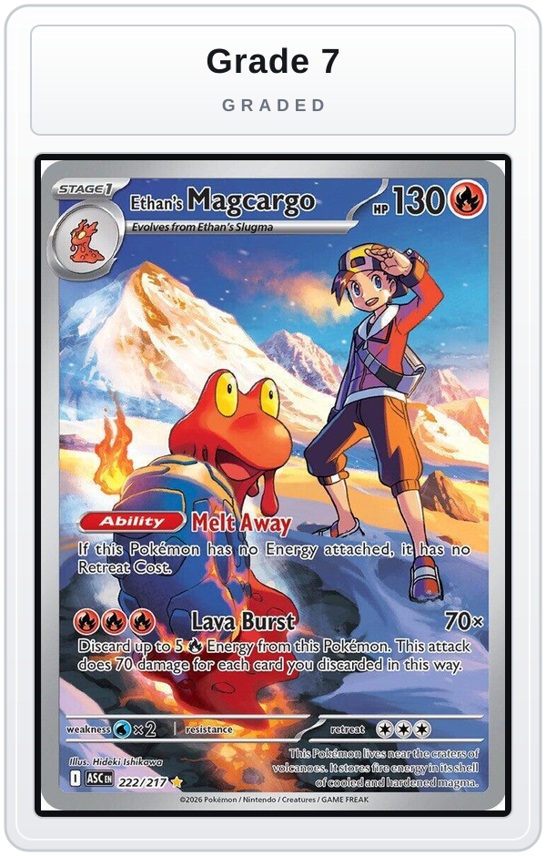 Graded - Ethan's Magcargo - 222/217 — Grade 7 graded overlay