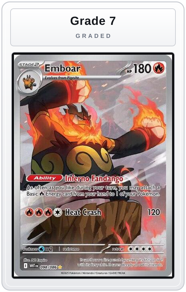 Graded - Emboar - 098/086 — Grade 7 graded overlay