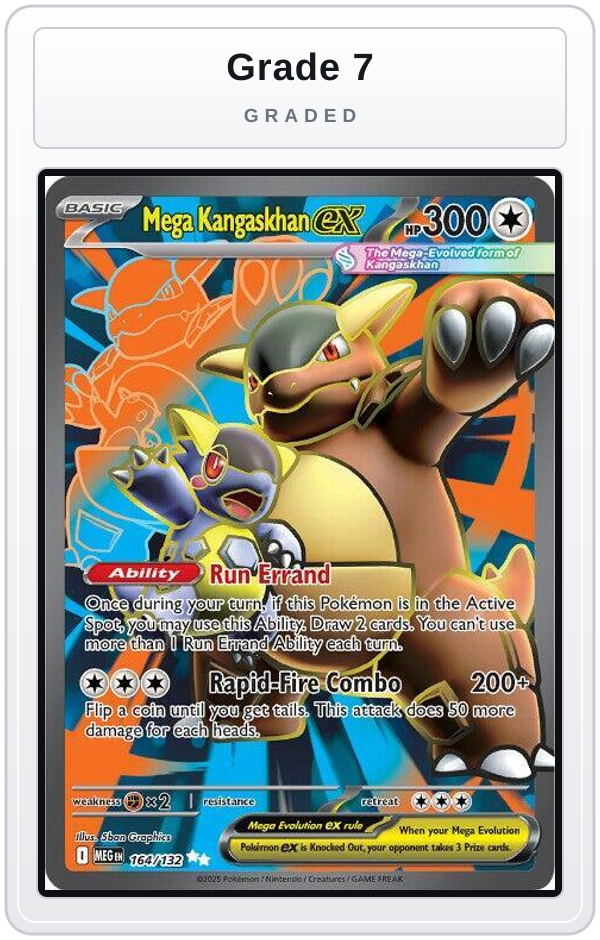 Graded - Mega Kangaskhan ex - 164/132 — Grade 7 graded overlay