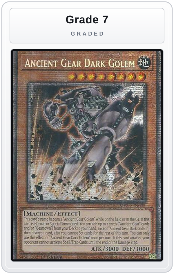 Graded - Ancient Gear Dark Golem — Grade 7 graded overlay