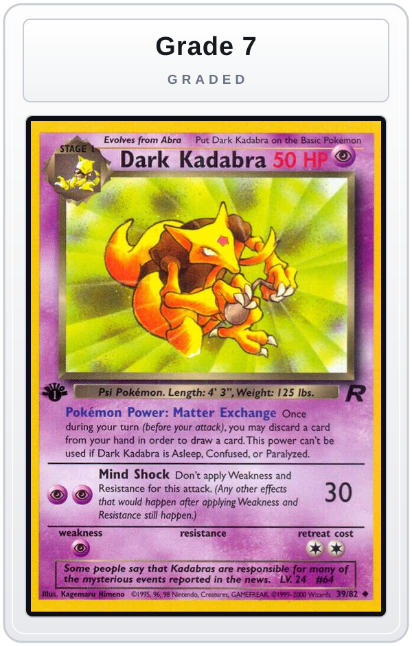 Graded - Dark Kadabra — Grade 7 graded overlay
