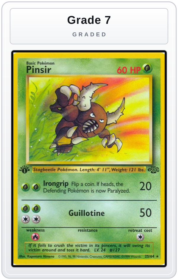 Graded - Pinsir (25) — Grade 7 graded overlay