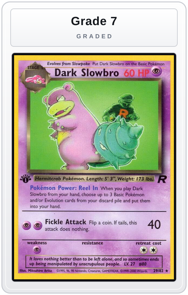 Graded - Dark Slowbro (29) — Grade 7 graded overlay