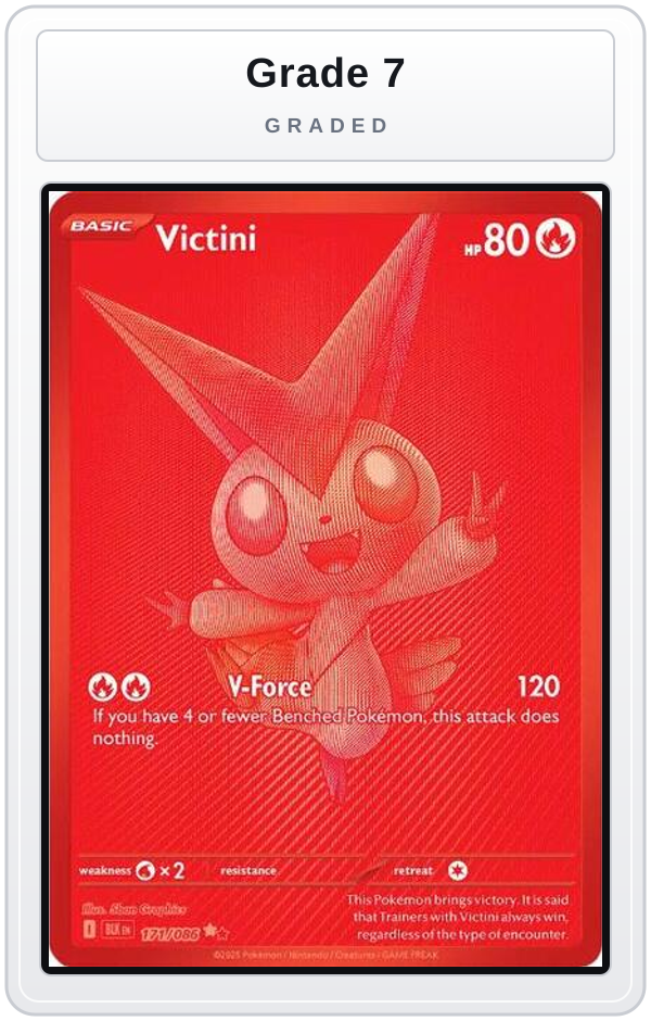 Graded - Victini - 171/086 — Grade 7 graded overlay