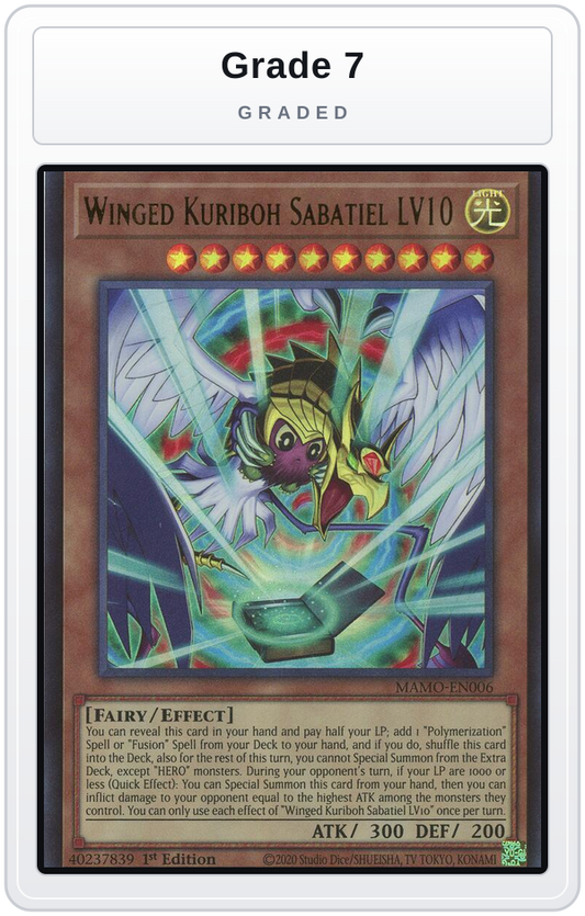 Graded - Winged Kuriboh Sabatiel LV10 — Grade 7 graded overlay