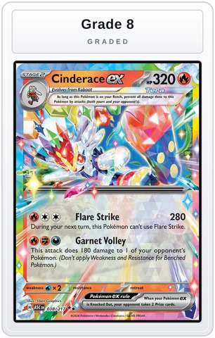 Graded - Cinderace ex — Grade 8 graded overlay
