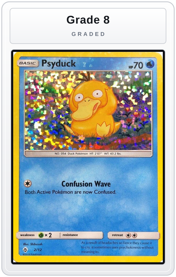Graded - Psyduck - 2/12 — Grade 8 graded overlay