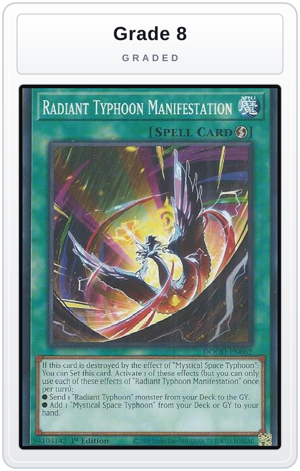 Graded - Radiant Typhoon Manifestation — Grade 8 graded overlay