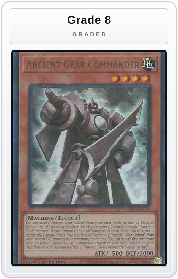 Graded - Ancient Gear Commander — Grade 8 graded overlay