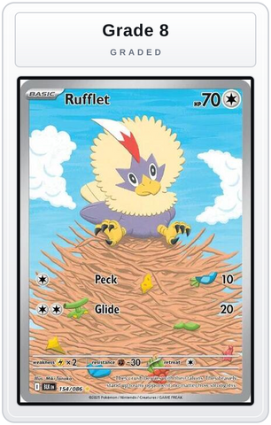 Graded - Rufflet - 154/086 — Grade 8 graded overlay