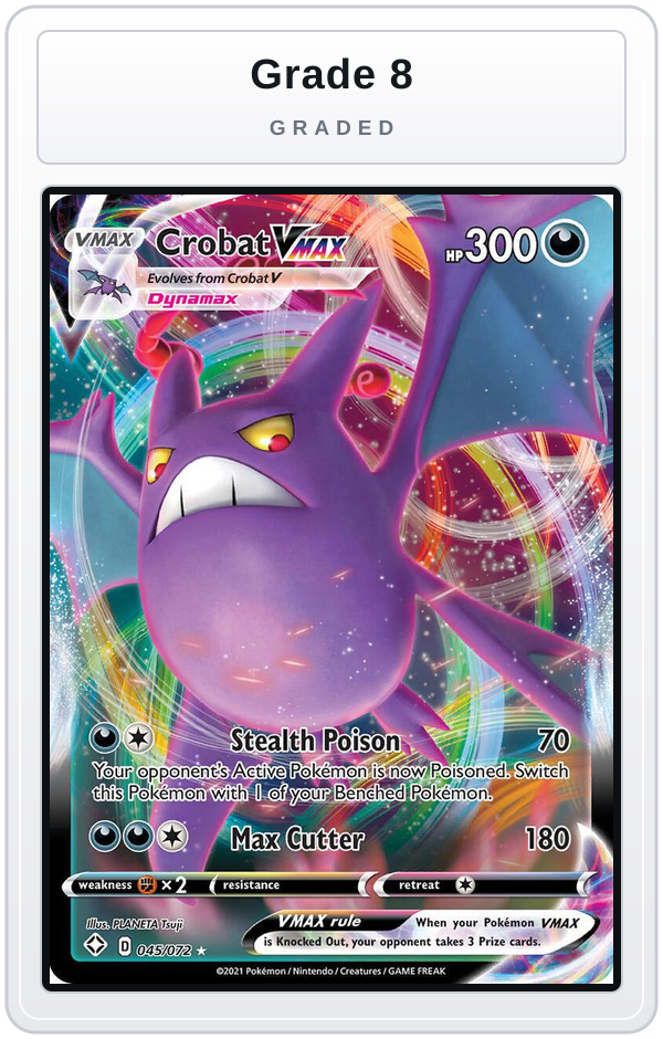 Graded - Crobat VMAX — Grade 8 graded overlay